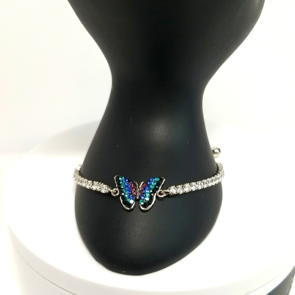 Kohl's Blue Green Butterfly Adjustable Womens Bracelet New
